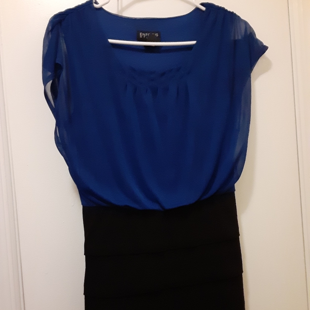 Blue and black Enfocus Studios dress